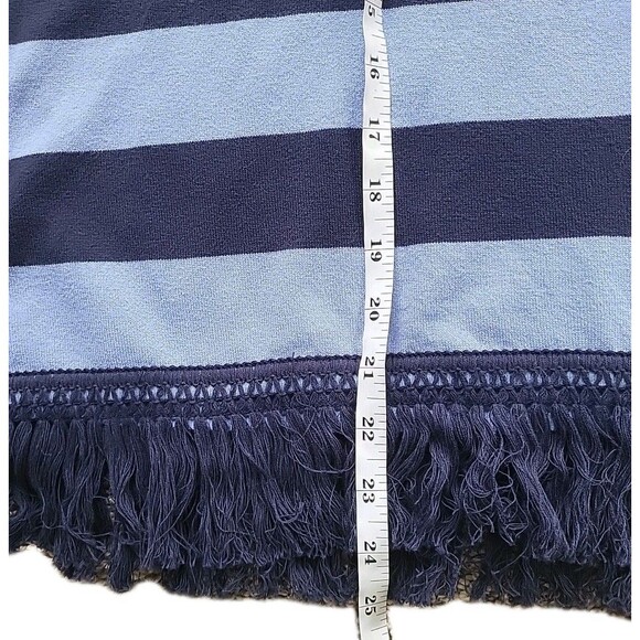 NWT STS Sail To Sable Blue/Navy Striped Fringe Nautical Tank Top Size S Shirt - Picture 6 of 10